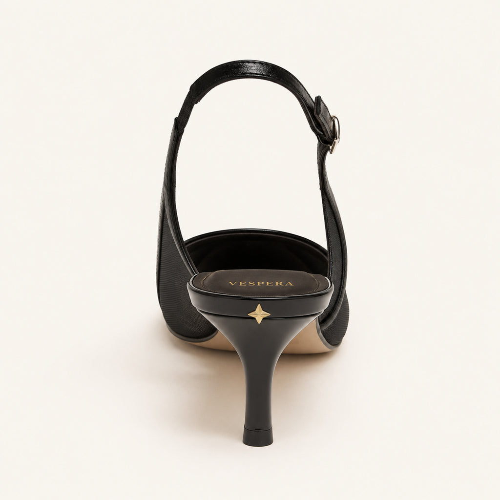 Aurélie Slingback 65 — Noir Mesh