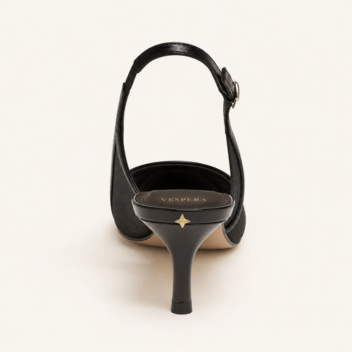 Aurélie Slingback 65 — Noir Mesh