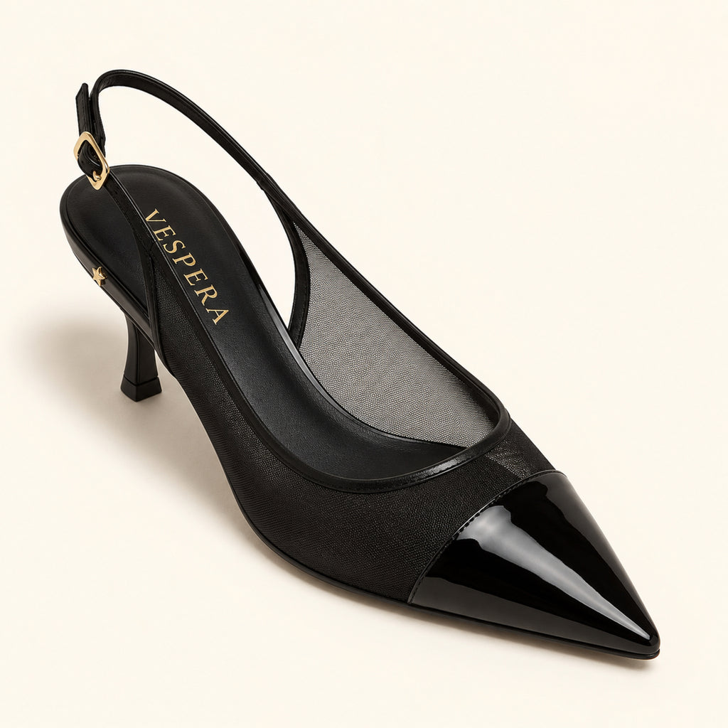 Aurélie Slingback 65 — Noir Mesh