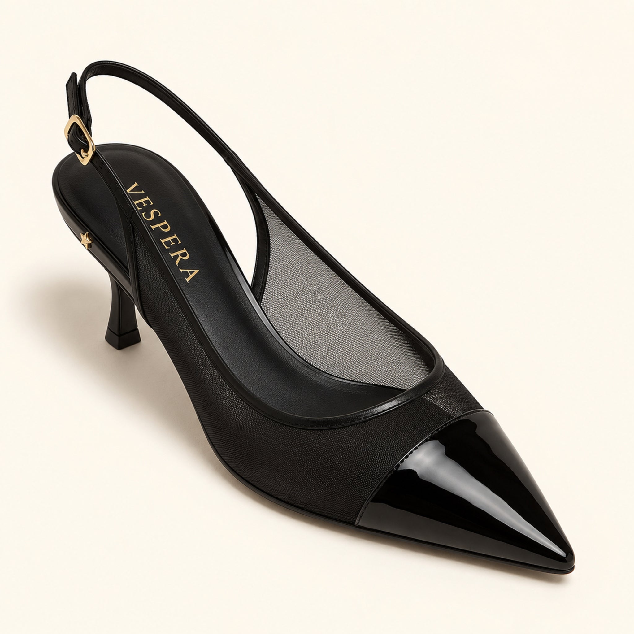 Aurélie Slingback 65 — Noir Mesh