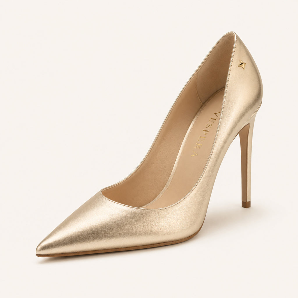 Céleste Pump 105 — Champagne Metallic