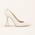 Esmé Sculptural Heel 95 — Porcelain Leather