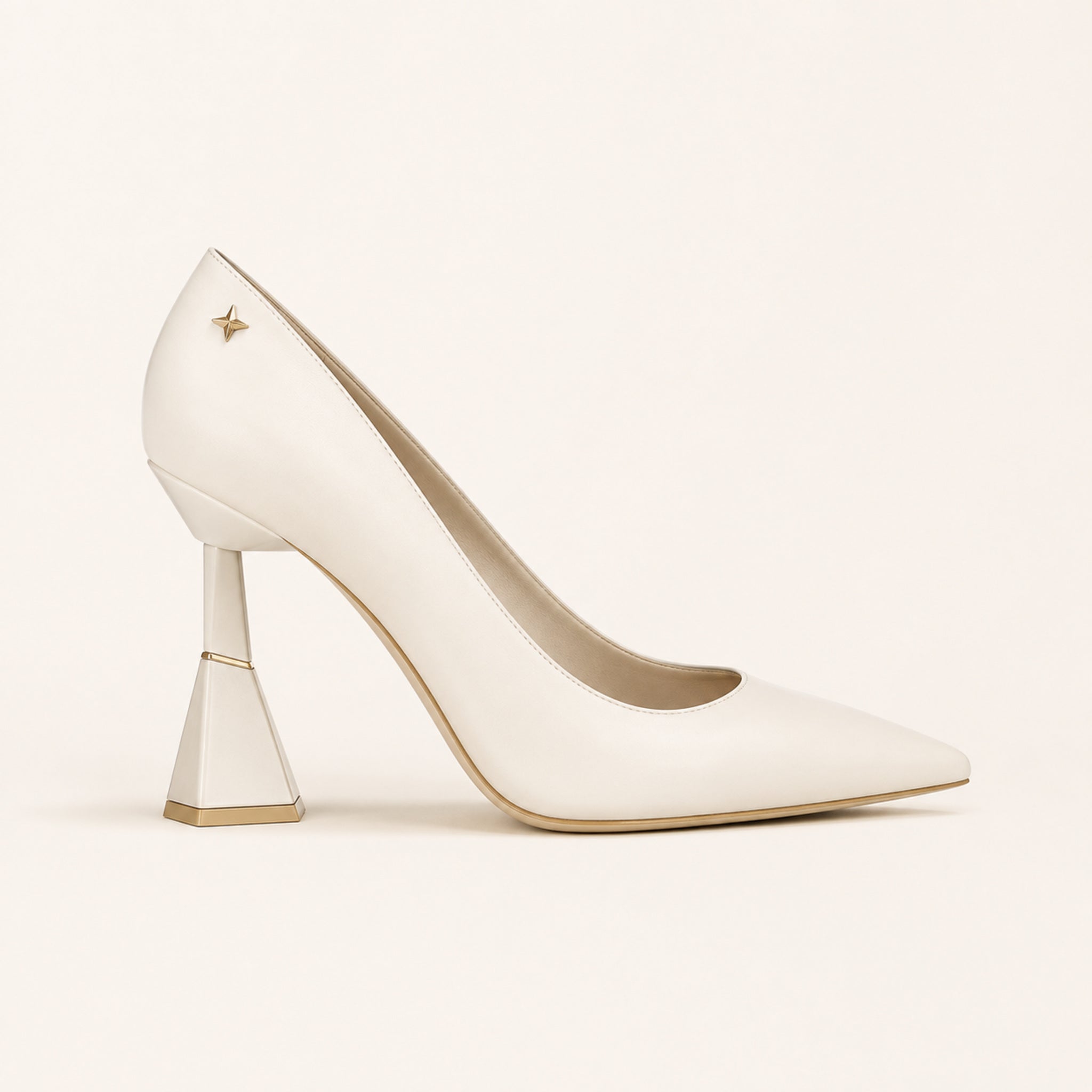 Esmé Sculptural Heel 95 — Porcelain Leather