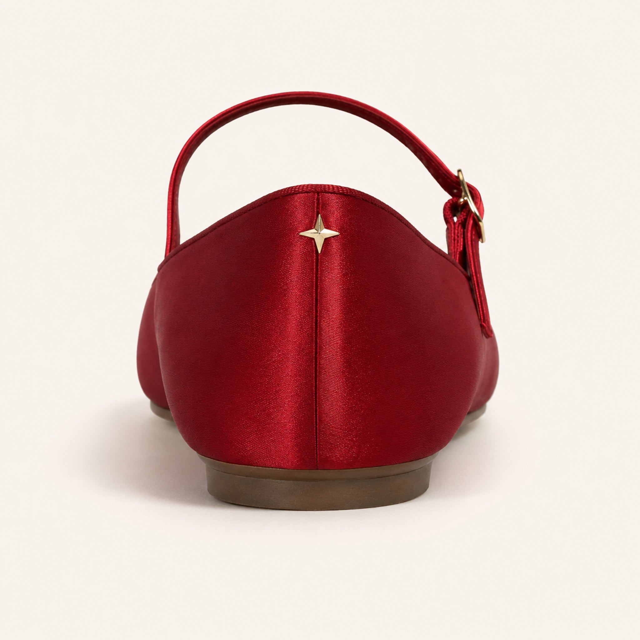 Garance Mary Jane Flat — Cherry Satin