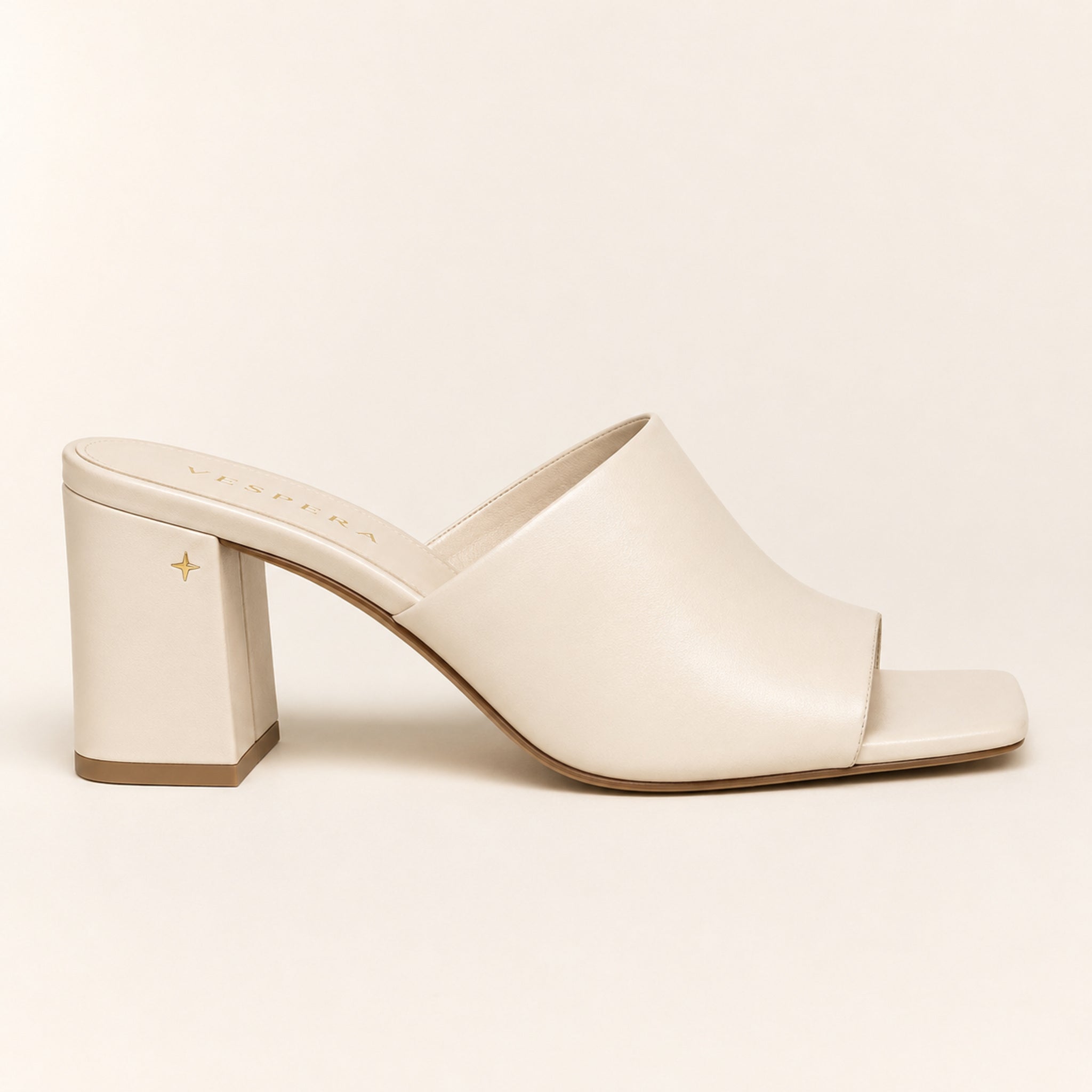Ines Mule 75 — Porcelain Leather