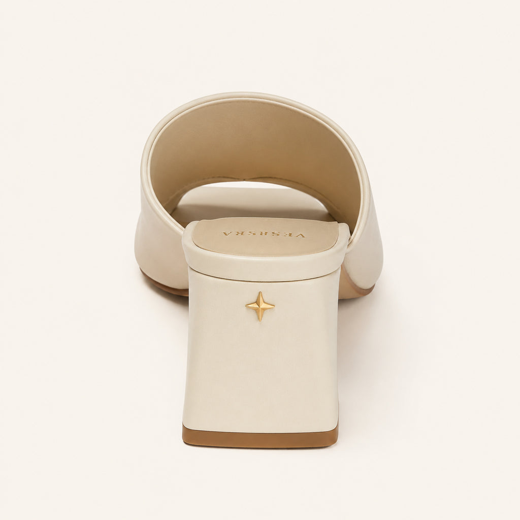 Ines Mule 75 — Porcelain Leather