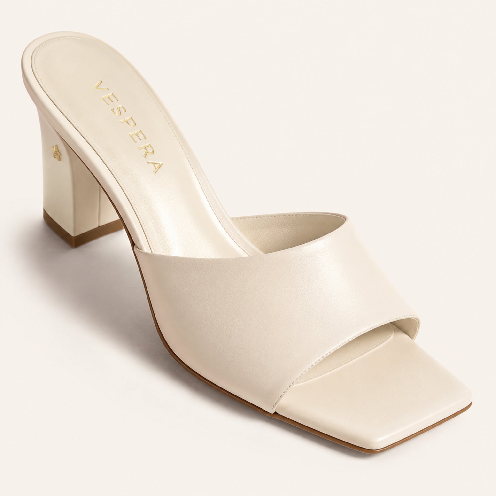 Ines Mule 75 — Porcelain Leather