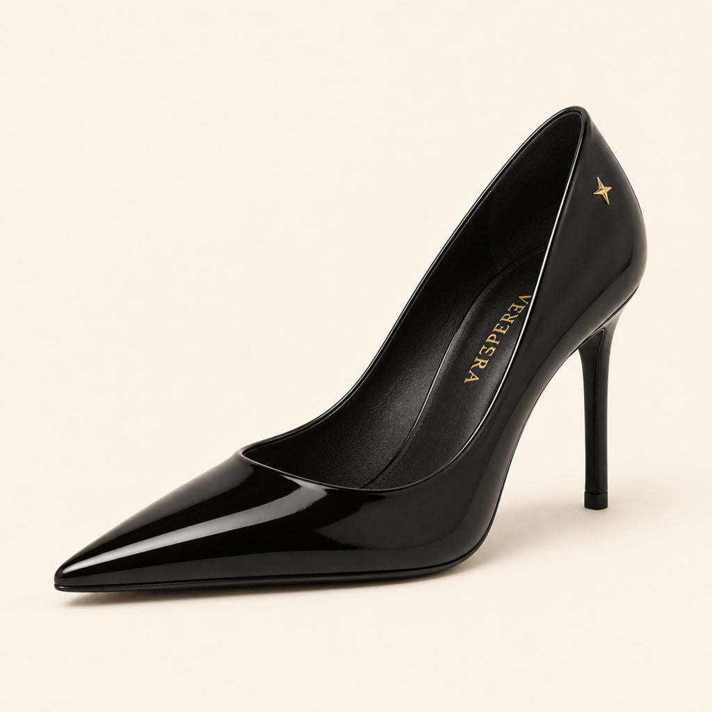 Lucienne Pump 90 — Noir Patent