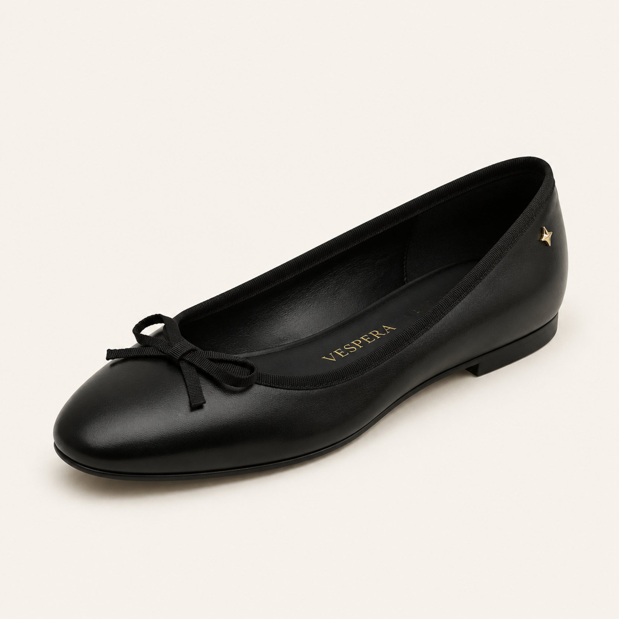 Margaux Ballet Flat — Noir Leather