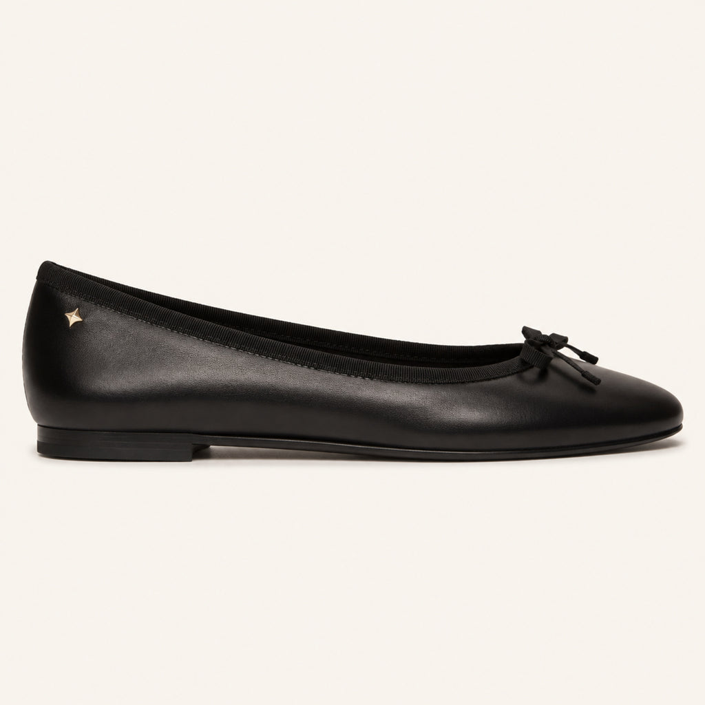 Margaux Ballet Flat — Noir Leather