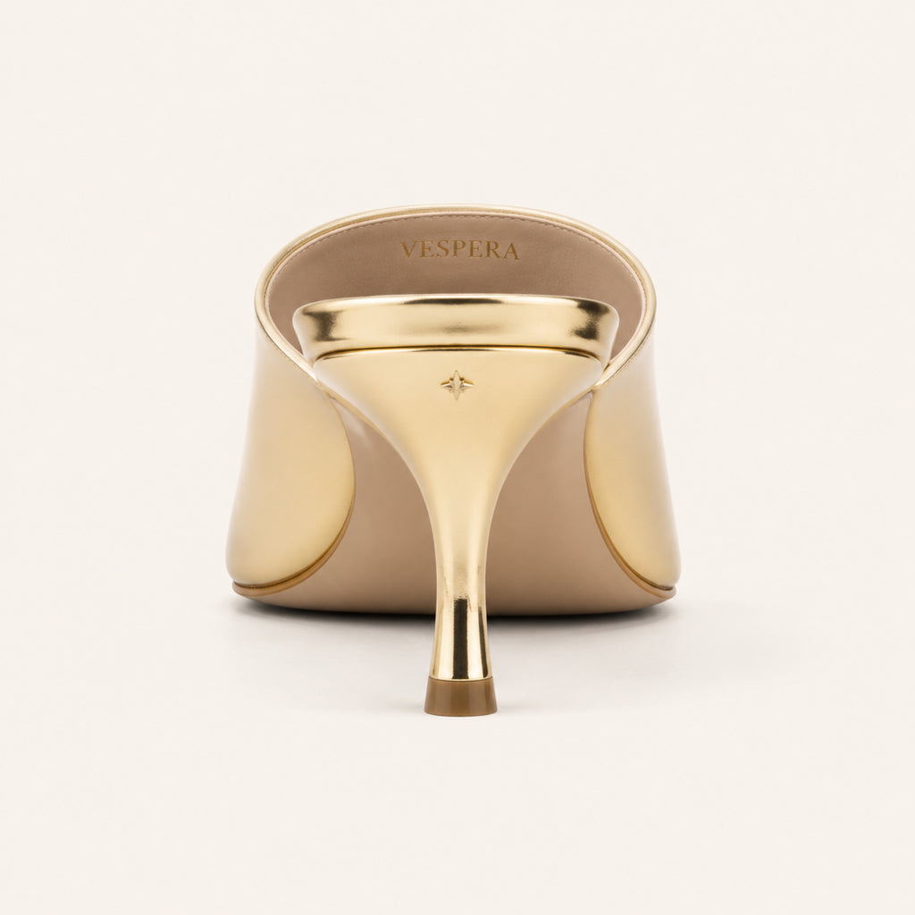 Renée Mule 70 — Mirror Gold