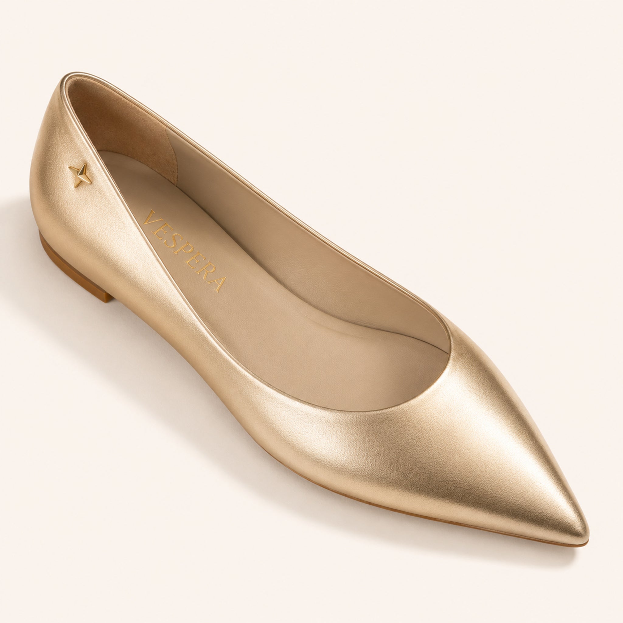 Solène Pointed Flat — Champagne